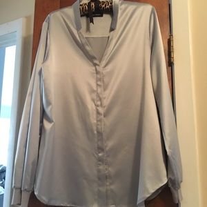 Ivanka Trump satin blouse , great with leggings!